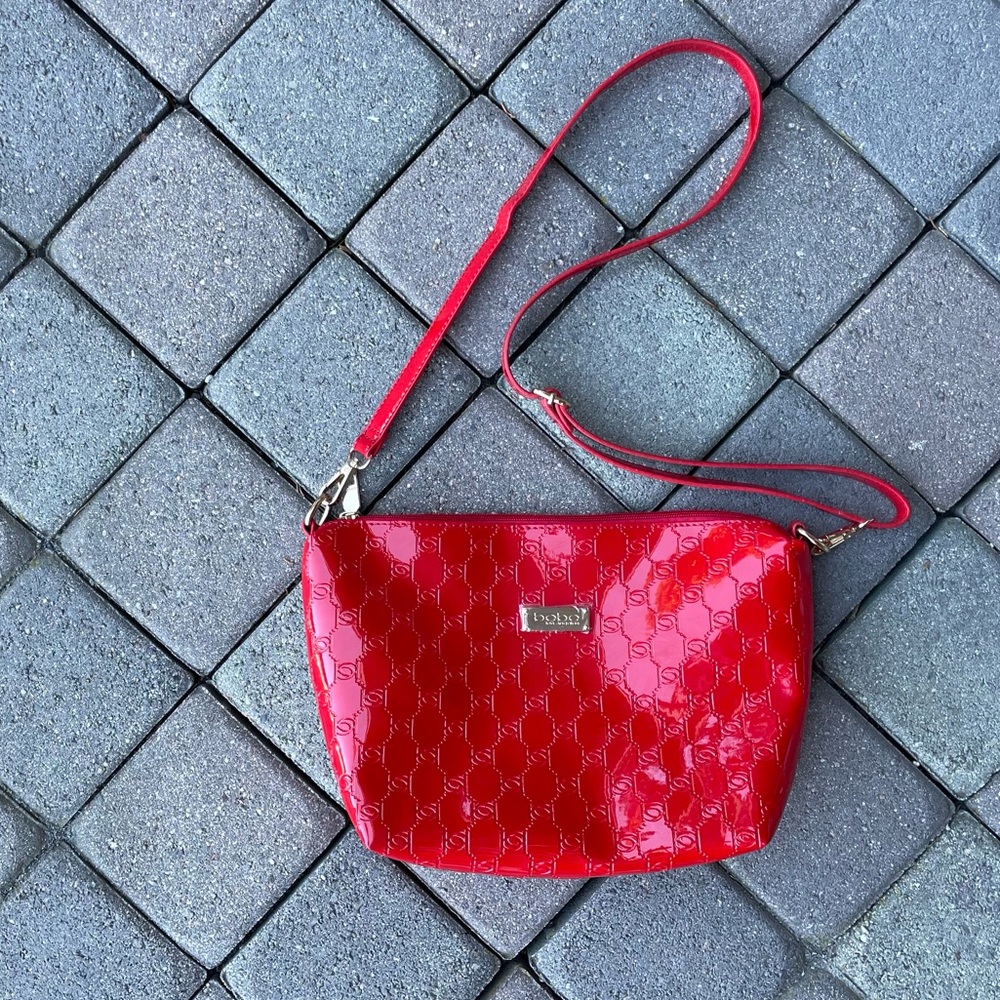 Red Patent Leather Crossbody with Removable Strap